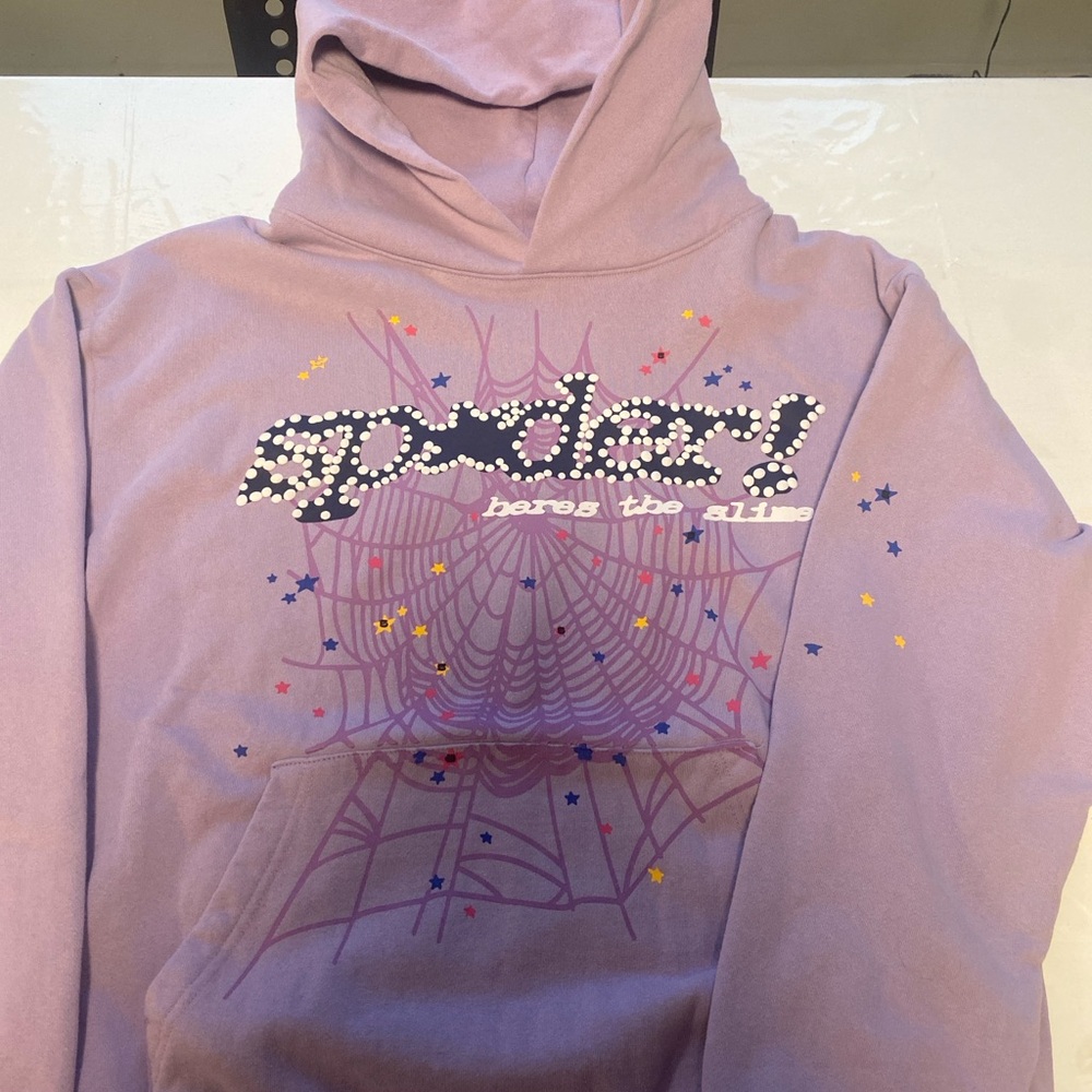 Purple Hoodie with Spider Graphic